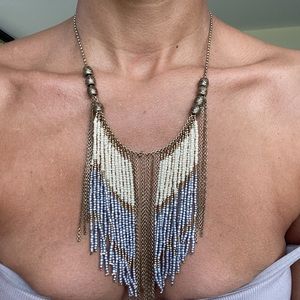 Beaded and metal necklace